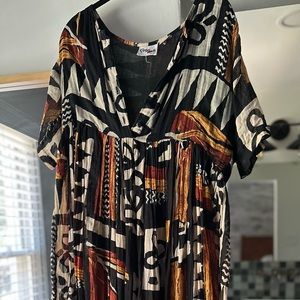 EUC Vintage Rosey Tomato Sz. M Tribal Print Maxi Dress